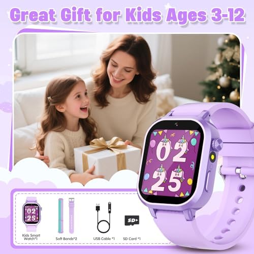 Kids Waterproof Smart Watch with HD Camera and 39 Puzzle Games