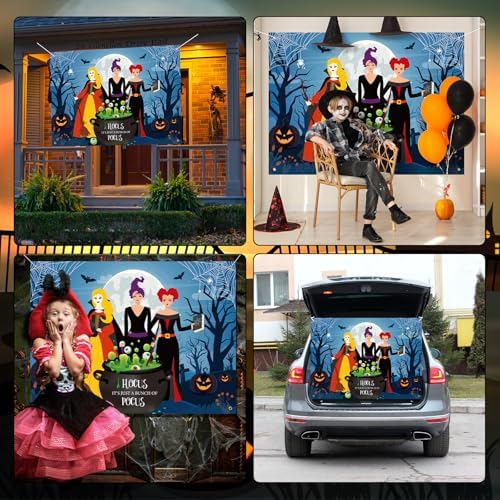 Halloween Car Decorations Kit Witch Themed Backdrop