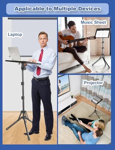 GSOW Projector Stand Tripod with Mouse Tray and Carry Bag
