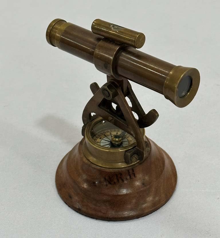 Brass Alidade Telescope 4 Inch with Compass
