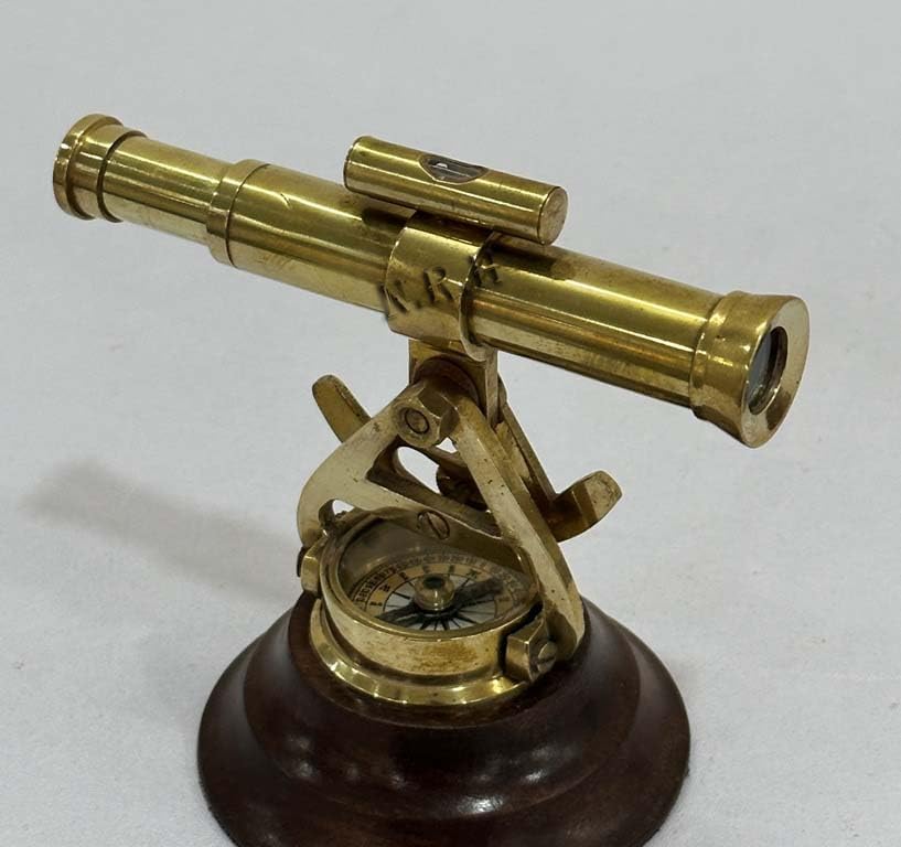 4 Inch Brass Alidade Telescope with Base Compass