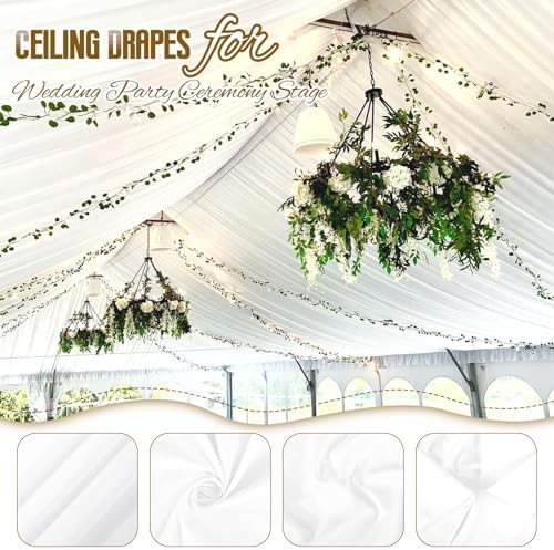 6 Panels White Ceiling Drapes for Wedding Ceremony