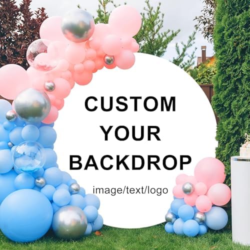 CORFOTO 8ft Custom Round Backdrop for Events and Decor