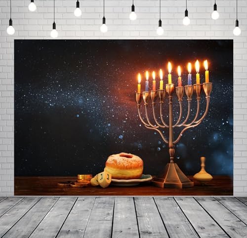 BELECO 8x6ft Hanukkah Backdrop Photo Studio Decorations