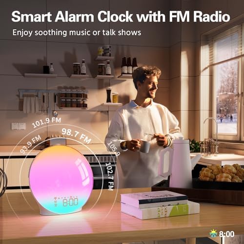 MOMILLA Sunrise Alarm Clock with Alexa Compatibility and Dual Alarms