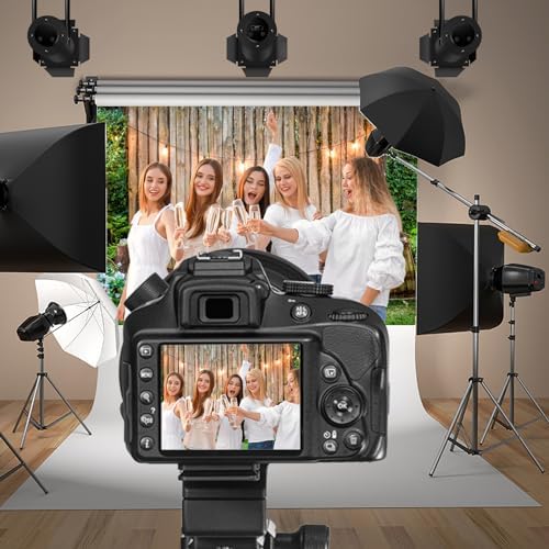 Baocicco Wooden Wall Backdrop 12x8ft Rustic Planks Log Green Grassland Photo Studio Background