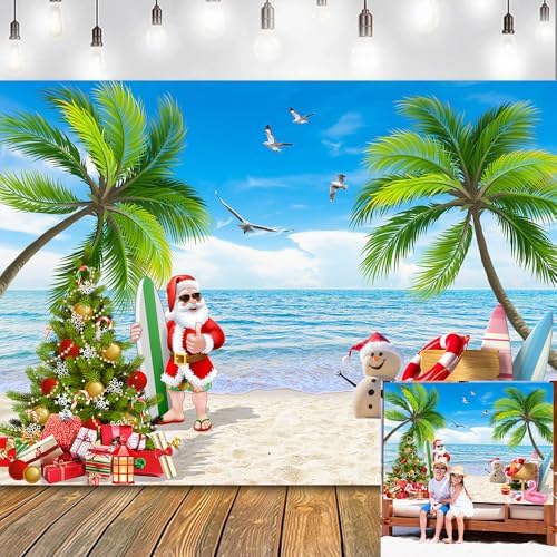 8x6 FT Summer Beach Christmas Party Backdrop