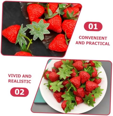 Luxshiny 10Pcs Realistic Strawberry Photo Props