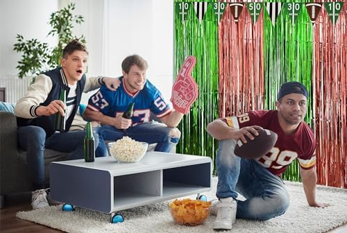 GiftExpress 3 Pk Football Fringe Curtain Decor