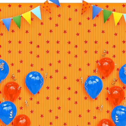 Oudain Anime Birthday Party Red Yellow Stars Banner