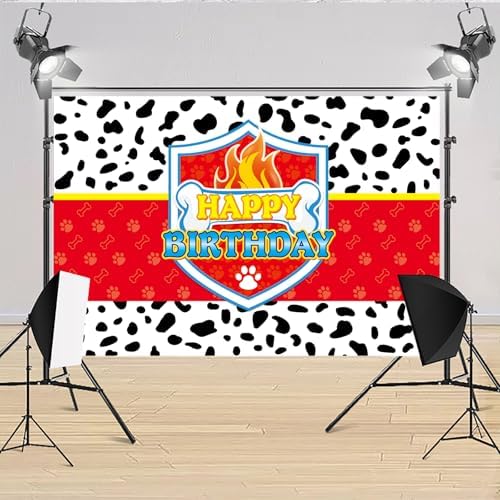 5x3ft Red Dog Paw Birthday Party Decor Backdrop