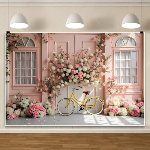 Leowefowa 12x8ft Spring Pink Flowers Backdrop