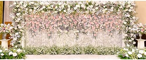 Yeele 20x10ft Wedding Floral Backdrop Pink and White