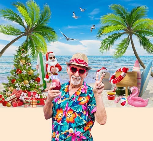 8x6 FT Summer Beach Christmas Party Backdrop