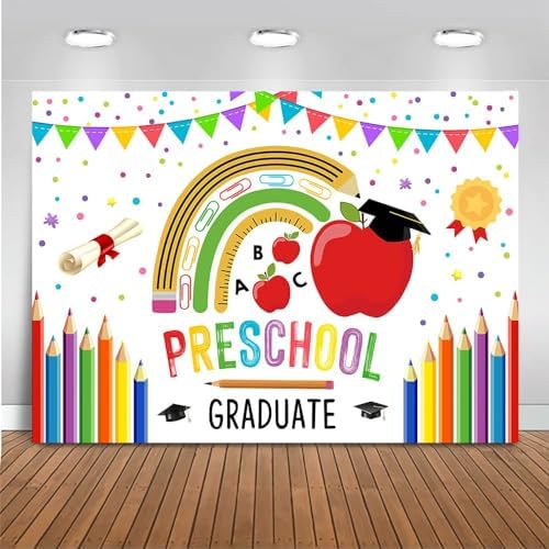 Mocsicka Preschool Graduation Backdrop 10x8ft