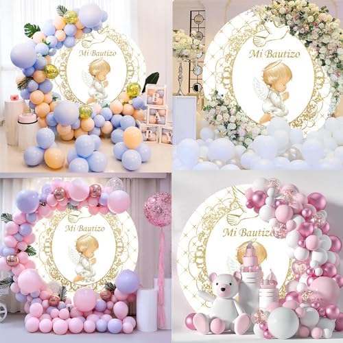 Leowefowa 72x72ft Round Photography Backdrop