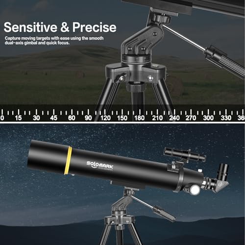 SOLOMARK 80mm Aperture Refractor Telescope for Adults Kids and Beginners
