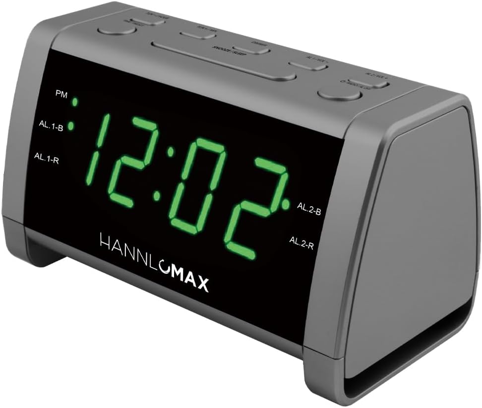 HANNLOMAX HX-138CR Alarm Clock Radio with Dual Alarms and FM Radio