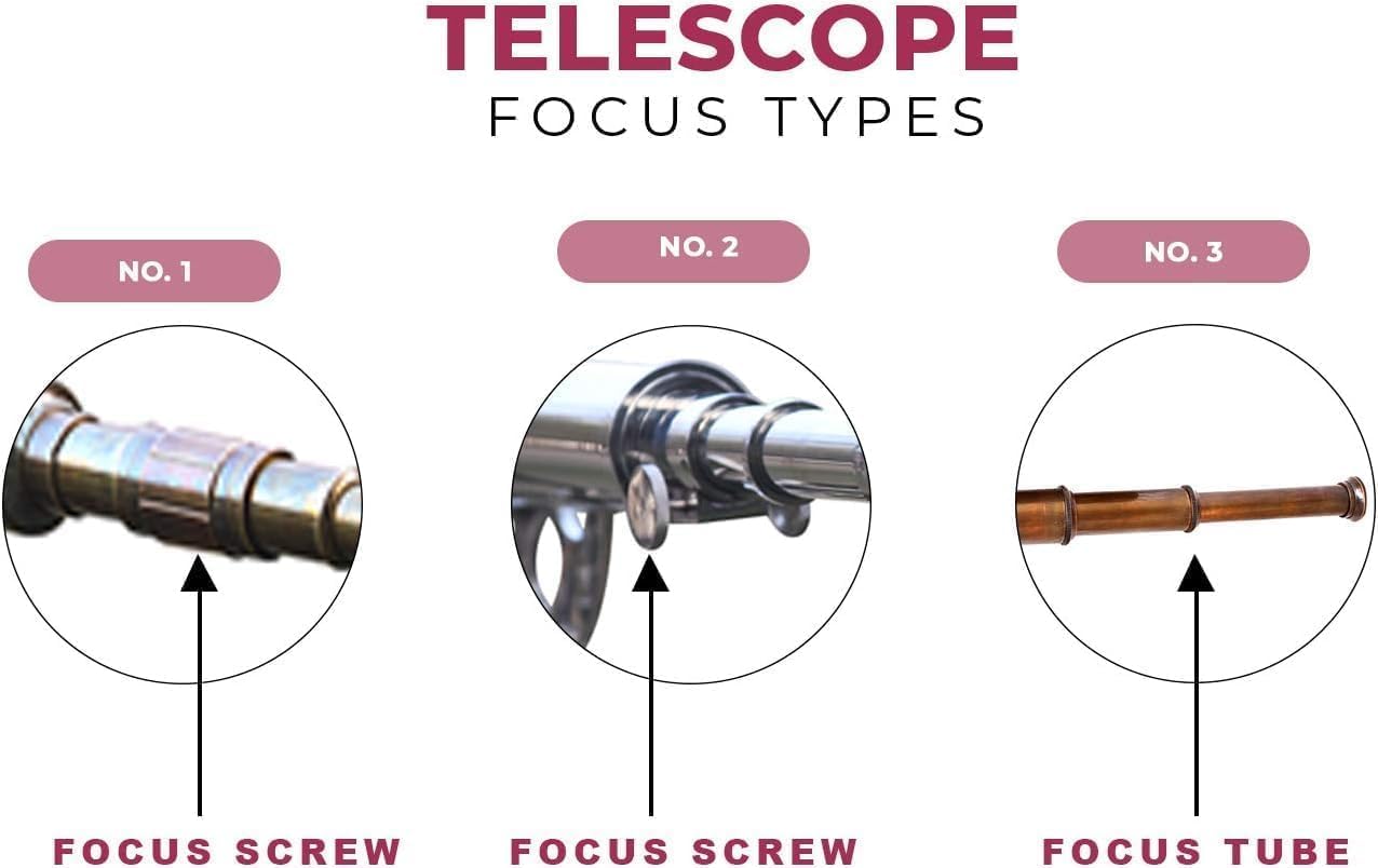 Floor Standing Brass Telescope with Wooden Tripod