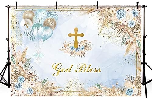 7x5ft Boho Baptism Backdrop for Photography and Party Decor