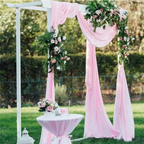 Light Pink Tulle Wedding Arch Drapes 2 Panels