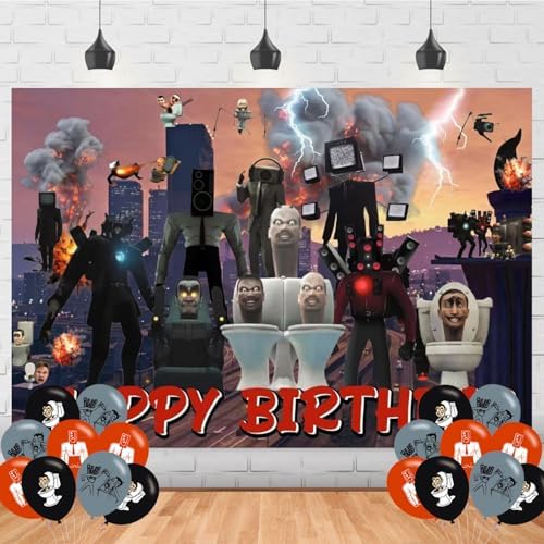 Toilet Man Birthday Party Backdrop 5x3 Photo Booth Prop