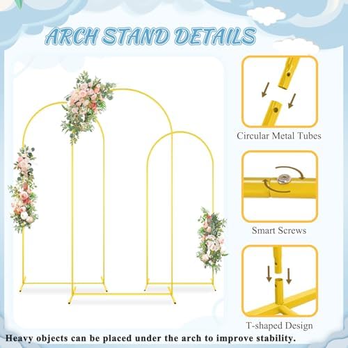 Gold Arch Stand with Spandex Cover 72FT Set