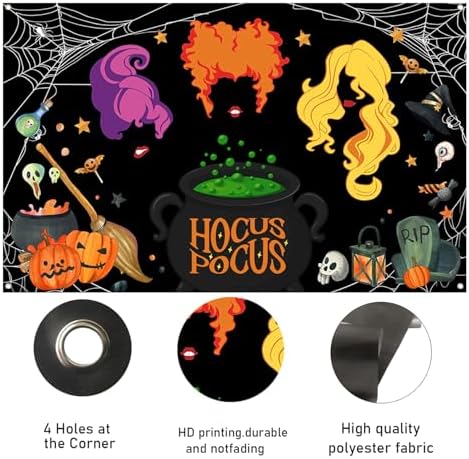 Hocus Pocus Halloween Backdrop Banner 44x72 Inches