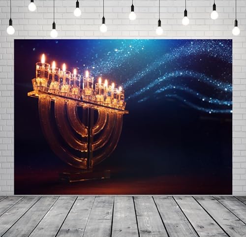 BELECO 10x8ft Hanukkah Fabric Backdrop