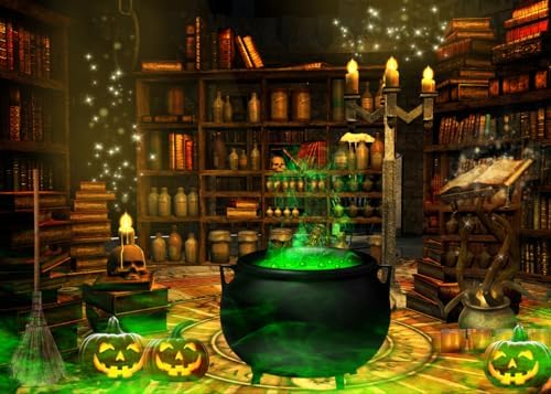 Witch Halloween Backdrop 7x5ft Spooky Party Banner F204