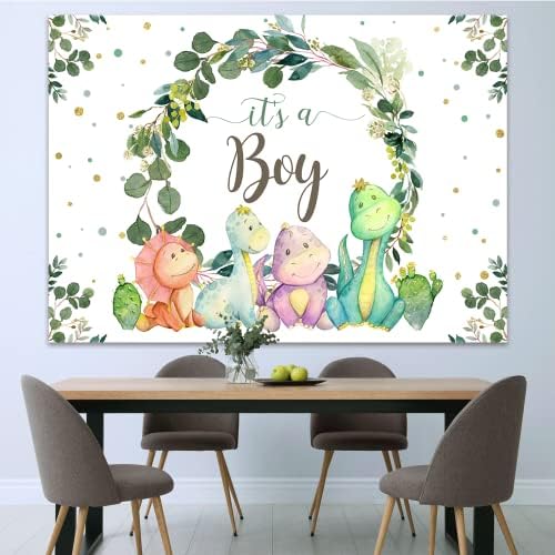 7x5ft Its a Boy Dinosaur Backdrop for Baby Shower and Kids Party
