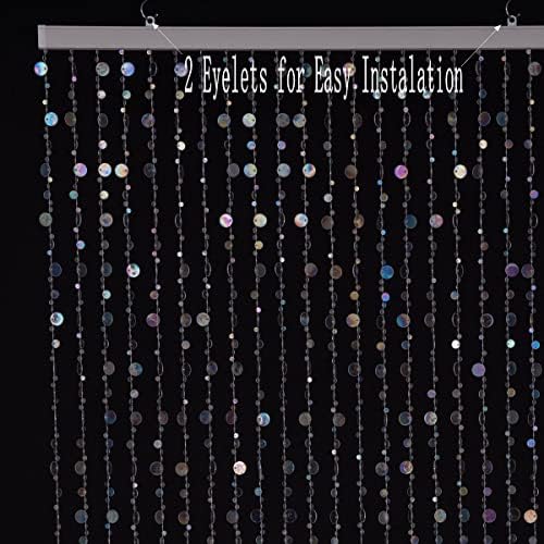 FlavorThings Silver Bubble Beaded Curtain 3x6
