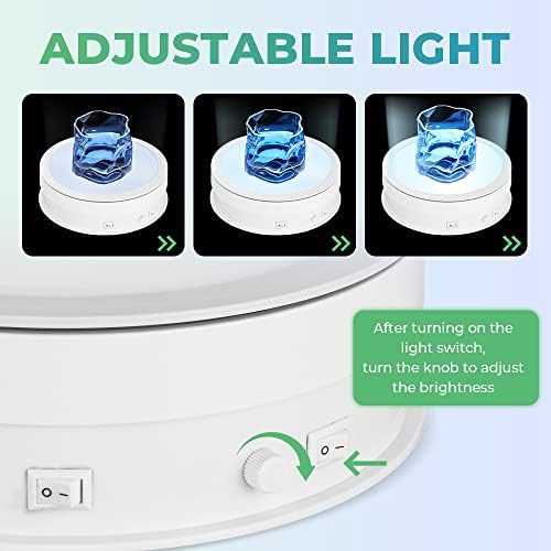 Rotating Display Stand with LED Light - 79in 44lb 360 Degree Turntable