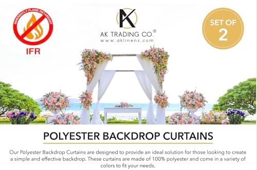 AK Trading Co 10x10 Ft IFR Polyester Backdrop Drapes for Events