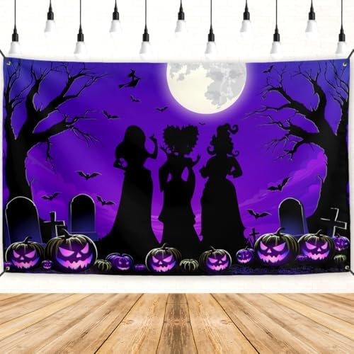 Flaircave Hocus Pocus Witch Sisters Halloween Backdrop