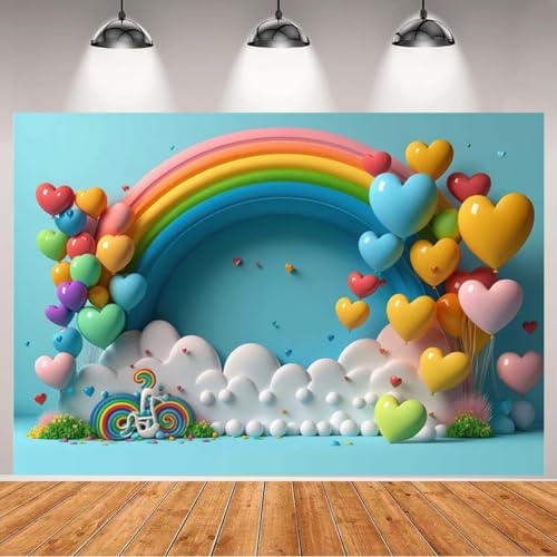 Rainbow Arch Balloon Photography Background 7x5 Feet Clear