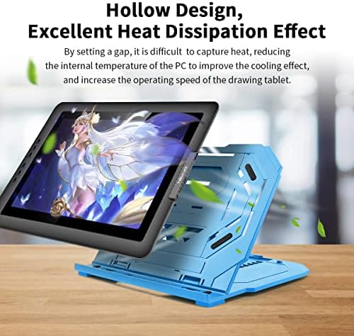 Frunsi Drawing Tablet Stand with 9 Adjustable Levels and Phone Holder
