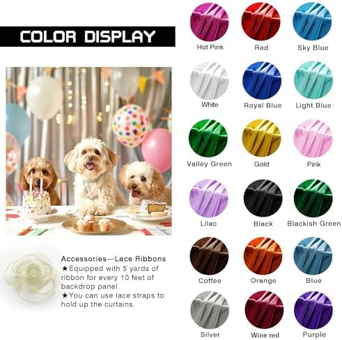 10ft x 10ft Satin Wedding Backdrop Drapes 2 Panels White TAYBSDJ042
