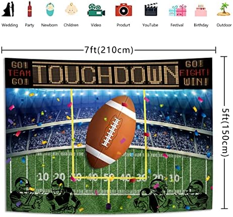 BINQOO Football Backdrop 7x5ft Photo Banner for Parties and Events