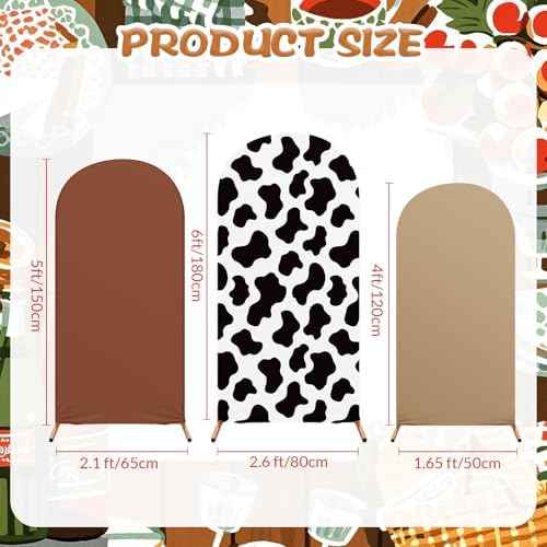 3 Sets Cow Theme Party Arch Backdrop Cover - Brown