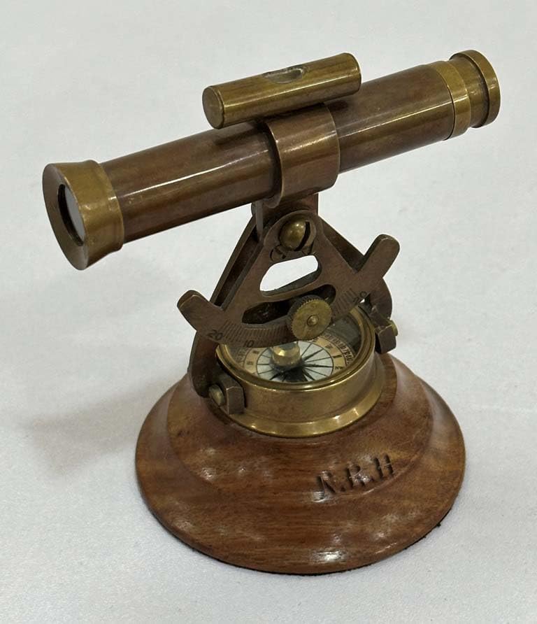 Brass Alidade Telescope 4 Inch with Compass