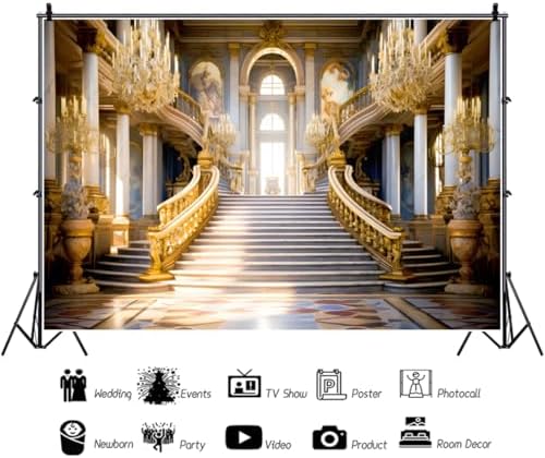 Leyiyi 10x8ft Elegant Hall Backdrop for Photography