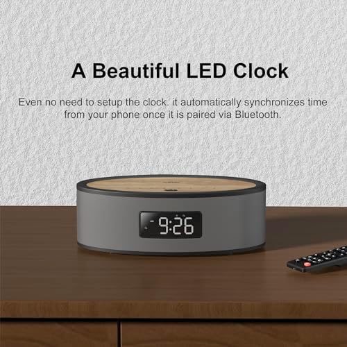 KEiiD Bluetooth Clock Radio Speaker with Dual Alarms and FM Radio