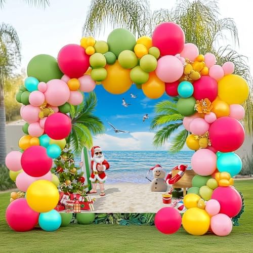 8x6 FT Summer Beach Christmas Party Backdrop