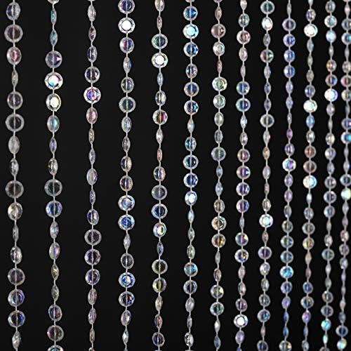 FlavorThings Iridescent Crystal Beaded Curtain 3ft x 6ft