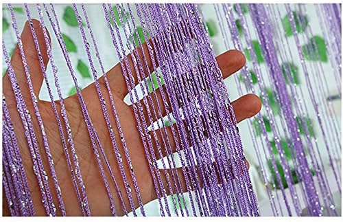 Duosuny 110x110 Inch Door Curtain with Silver Ribbon Tassel