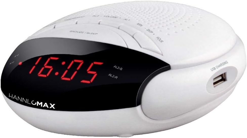 HANNLOMAX HX-200 Alarm Clock Radio with Dual Alarm and USB Charging