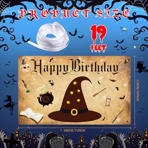 Wizard Birthday Backdrop Banners 6x36ft Party Decor Background