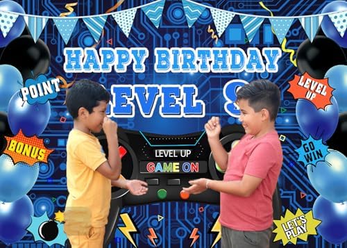 Game On Level 9 Birthday Party Backdrop Decor