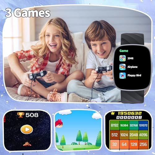 AYATAHA Smart Watch for Kids Ages 5-15 S60K Black